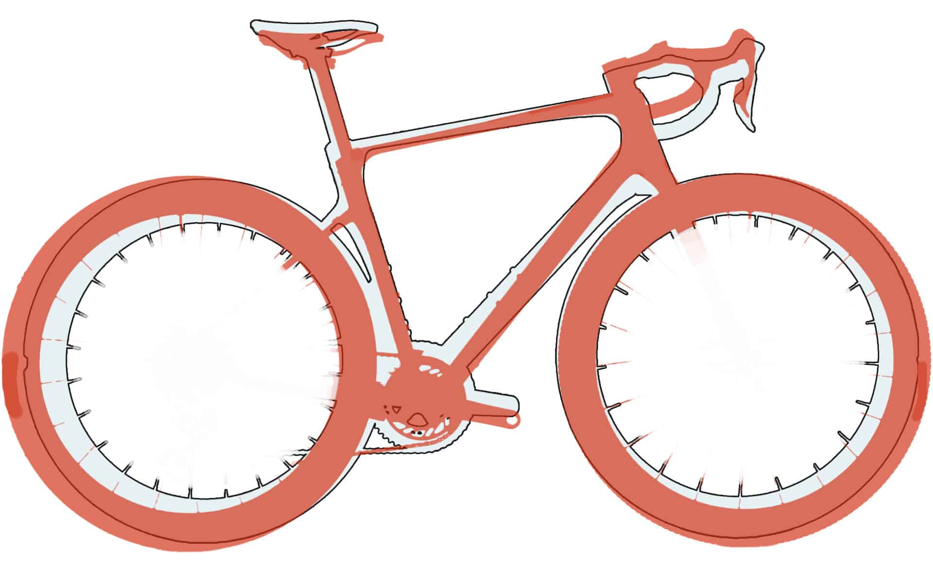 Eine Illustration, die die Unterschiede zwischen der Geometrie von Rennrädern und Gravel Bikes aufzeigt.